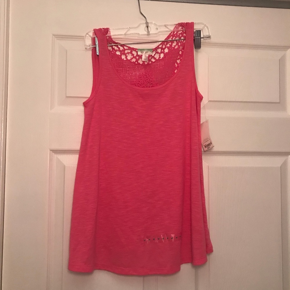pink long tank top